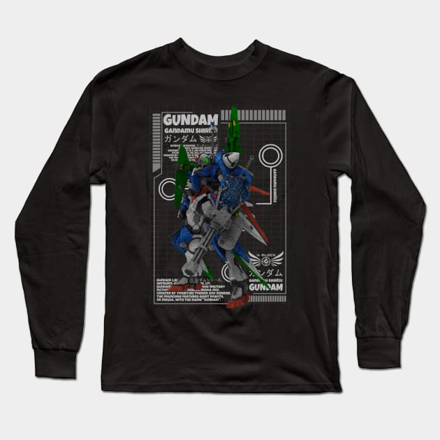 GN-001 Gundam Exia Long Sleeve T-Shirt by gblackid